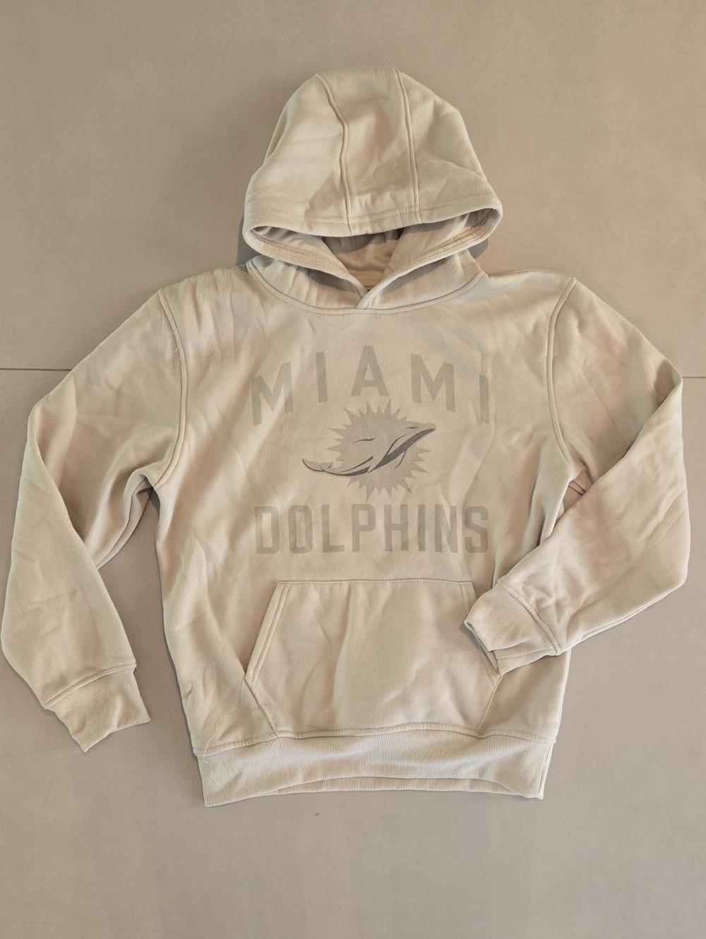 NFL Miami Dolphins Crewneck Hoodie - Light Beige Size 14-16Y